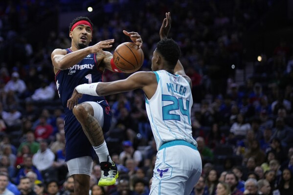 Maxey shakes off bloody nose from flagrant foul, leads 76ers over Hornets,