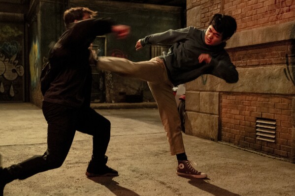 This image released by Sony Pictures shows Ben Wang in a scene from "Karate Kid: Legends." (Jonathan Wenk/Sony Pictures via AP)