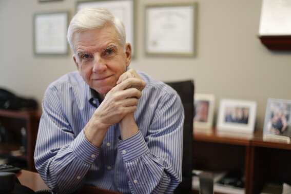 
              Attorney Mark Patterson poses in his law firm's offices Thursday, Nov. 15, 2018, in Nashville, Tenn. The recent turbulence in the U.S. stock markets is spooking older workers and retirees, a group that was hit particularly hard during the most recent financial crisis. "There's a huge fear of folks my age that they're going to run out of money and they're going to need to rely on the government for help," Patterson said. (AP Photo/Mark Humphrey)
            
