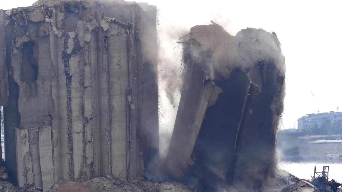 Part of Beirut’s giant silos collapses, 2 years after blast AP News