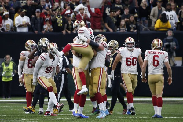 Garoppolo's 4 TD passes help 49ers top Saints, 48-46