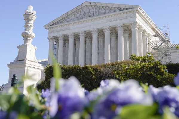 FILE - The U.S Supreme Court is seen, Nov. 3, 2023, in Washington. (AP Photo/Mariam Zuhaib, File)