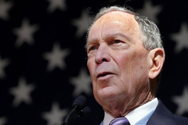 Democratic presidential candidate former New York City Mayor Mike Bloomberg speaks during a rally at The Rustic Restaurant Thursday, Feb. 27, 2020, in Houston. (AP Photo/Michael Wyke)
