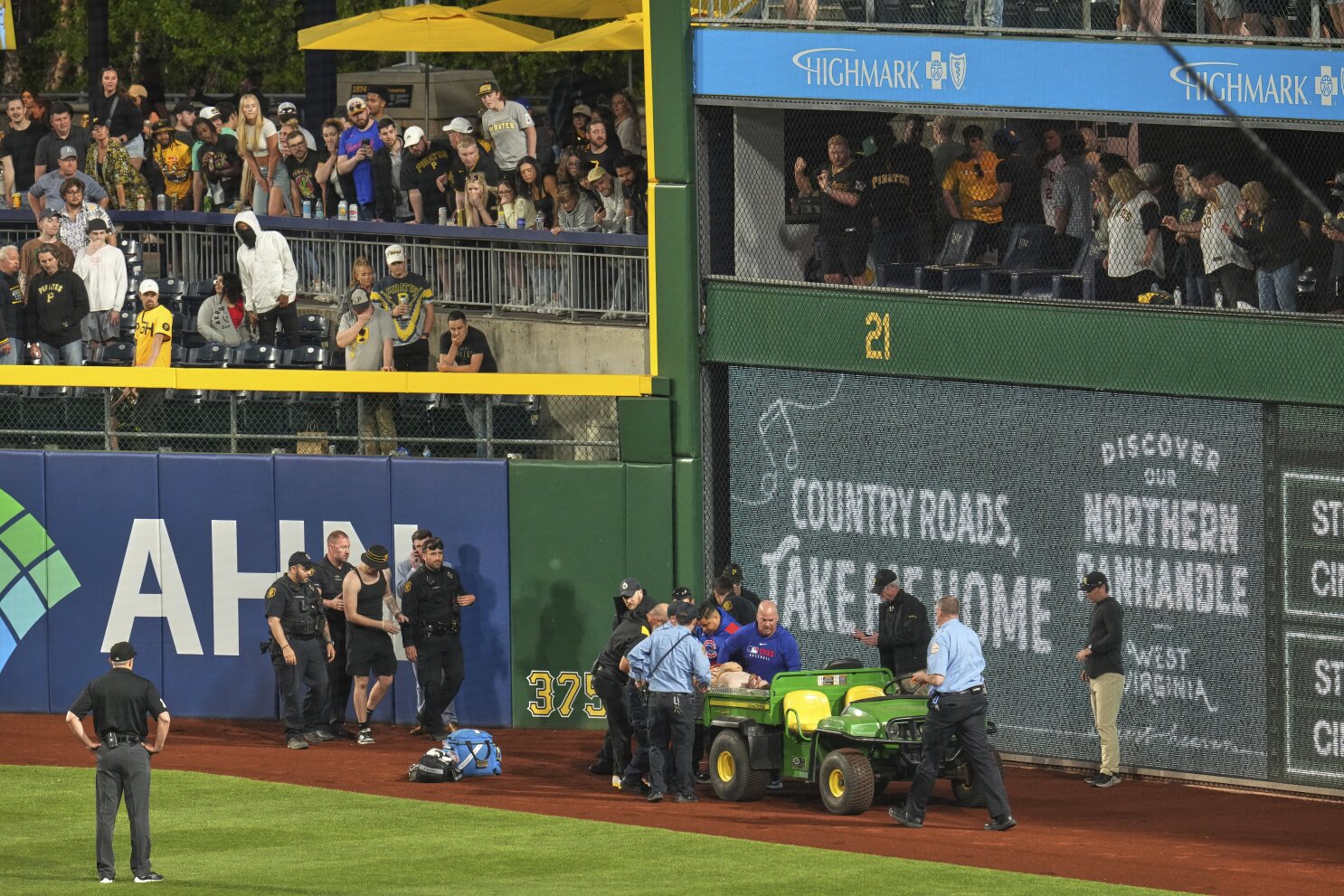 Man who fell from top of 21-foot-high wall at Pirates game is awake