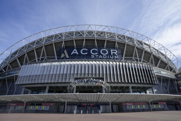 Accor Stadium in Sydney, Australia, Wednesday, May 31, 2023. The Sydney Olympic Stadium will host FIFA Women's World Cup matches later in 2023 with the opening game in Australia on July 17 and the final on August 20. (AP Photo/Mark Baker)