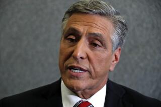 FILE - In this Oct. 26, 2018, file photo, Lou Barletta speaks after a debate in the studio of KDKA-TV in Pittsburgh. Barletta, the Republican Party's Donald Trump-endorsed nominee for U.S. Senate in 2018, will run for governor of Pennsylvania, he told The Associated Press. Barletta becomes the most prominent figure to enter a 2022 governor's race that Republicans have won every time in the past half-century when there is an outgoing Democratic governor and a first-term Democratic president. (AP Photo/Gene J. Puskar, File)