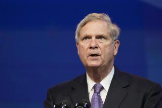 FILE - In this Dec. 11, 2020, file photo former Agriculture Secretary Tom Vilsack, who the Biden administration chose to reprise that role, speaks during an event at The Queen theater in Wilmington, Del. (AP Photo/Susan Walsh, File)