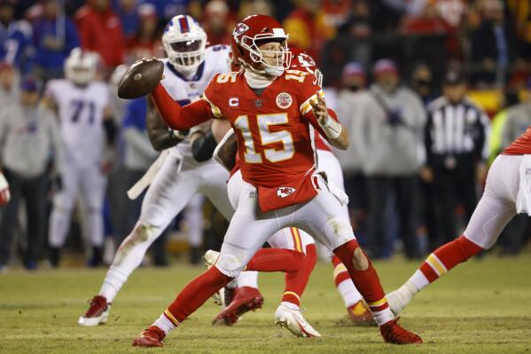 Kansas City Chiefs wide receiver Tyreek Hill (10) scores on a 64-yard  touchdown reception during the second half of an NFL divisional round  playoff football game against the Buffalo Bills, Sunday, Jan.