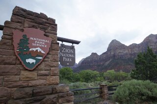 FILE - This Sept. 15, 2015, file photo, shows Zion National Park near Springdale, Utah. A California woman who was missing for about two weeks in Zion National Park in Utah has been found and left the park with her family who had feared the worst, authorities said. Holly Suzanne Courtier, 38, of Los Angeles, was found Sunday, Oct. 18, 2020, by search and rescue crews after park rangers received a tip that she had been seen in the park, Zion National Park officials said in a news release.(AP Photo/Rick Bowmer, File)