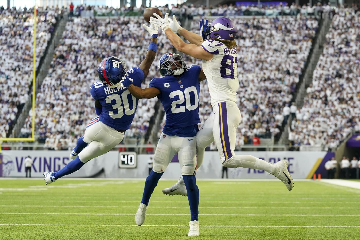 New York Giants defensive tackle Dexter Lawrence (97) takes the field for  an NFL football game against the Philadelphia Eagles on Sunday, Dec. 11,  2022, in East Rutherford, N.J. (AP Photo/Adam Hunger