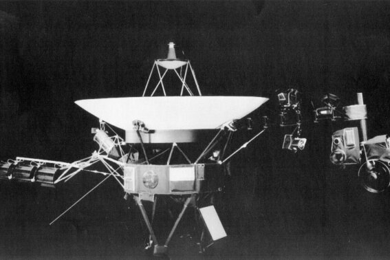 
              FILE - This is a handout photo from the Jet Propulsion Lab in Passadena, Calif., showing the Voyager spacecraft. NASA's Voyager 2 has become only the second human-made object to reach the space between stars. NASA said Monday, Dec. 10, 2018 that Voyager 2 exited the region of the sun's influence last month. The spacecraft is now beyond the outer boundary of the heliosphere, some 11 billion miles from Earth. . (Jet Propulsion Lab via AP, File)
            