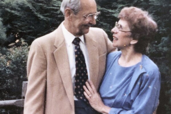 This circa 1984 photo provided by the family shows Phyllis Antonetz and her husband, Alexander. She died of COVID-19 at 103 on April 17, 2020. (Family photo via AP)
