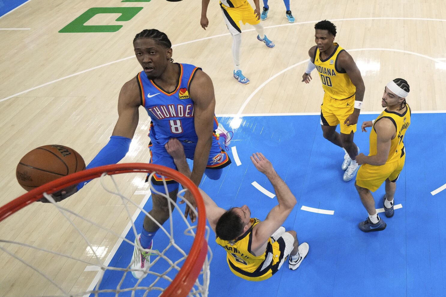 Shai Gilgeous-Alexander gets help in Game 2 as Thunder roll past Pacers to even NBA Finals
