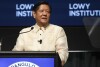El presidente de Filipinas, Ferdinand Marcos Jr., se dirige al Instituto Lowy durante la Cumbre Especial ASEAN-Australia en Melbourne, Australia, el lunes 4 de marzo de 2024. (Foto AP/Hamish Blair)