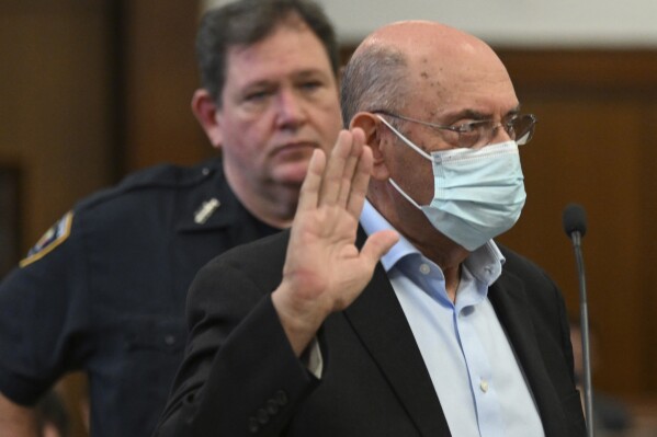 Allen Weisselberg appears in Manhattan criminal court in New York on Monday, March 4, 2024. Weisselberg, the former chief financial officer of the Trump Organization, surrendered to the Manhattan district attorney Monday morning for arraignment on new criminal charges, the prosecutor's office said. (Curtis Means/Daily Mail via AP, Pool)