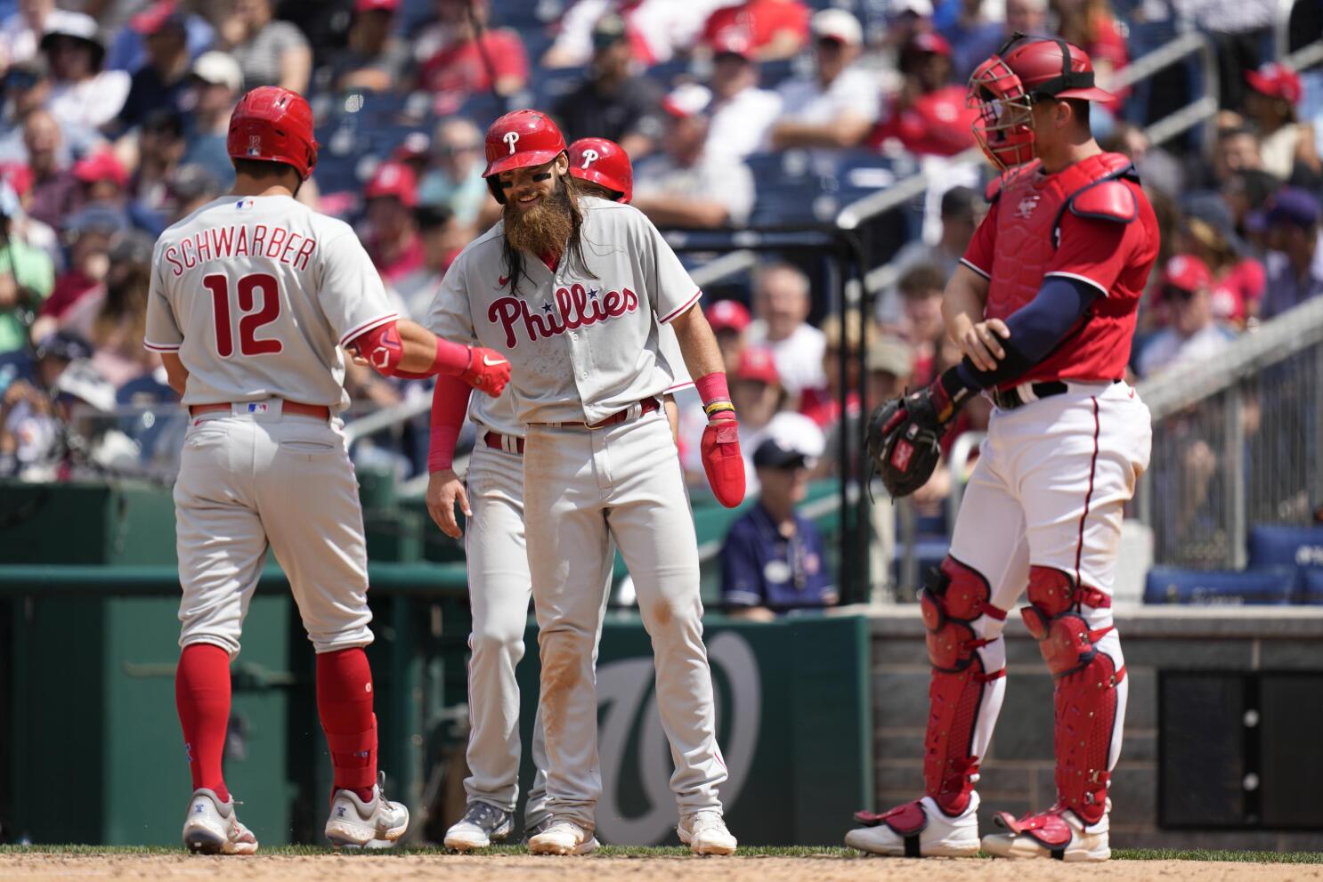 Schwarber homers twice, Phillies still fall to Nationals 3-2