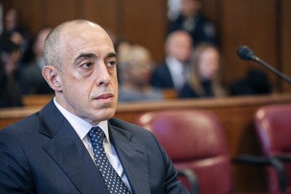 Emil Bove, attorney for former US President Donald Trump, sits Manhattan criminal court during Trump's sentencing in the hush money case in New York, Jan. 10, 2025. (Jeenah Moon/Pool Photo via AP, file)
