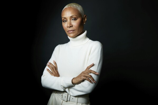 Jada Pinkett Smith poses for a portrait to promote her new memoir "Worthy" on Monday, Oct. 16, 2023, in New York. (Photo by Taylor Jewell/Invision/AP)