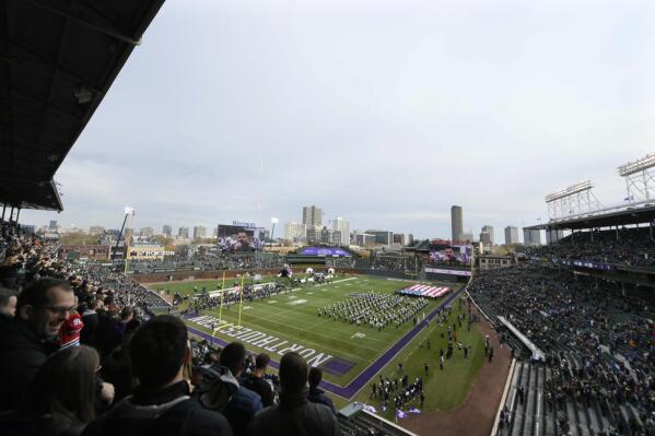 Wrigley Field transformed to football field for Northwestern