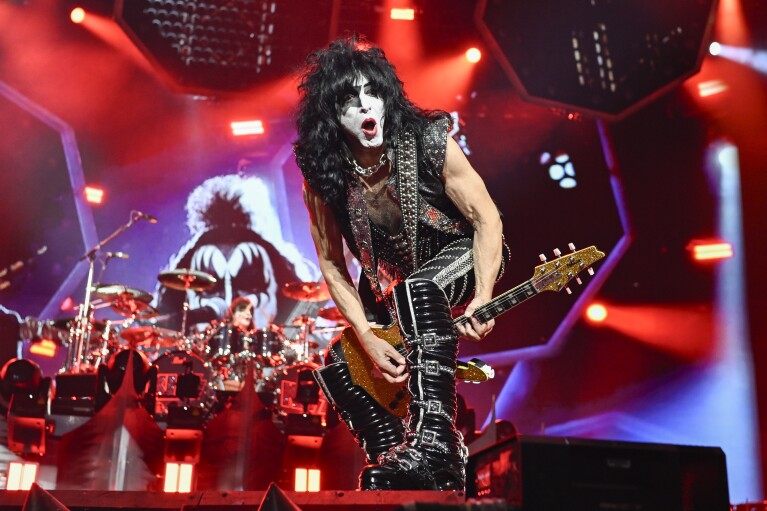 Paul Stanley of KISS performs during the final night of the "Kiss Farewell Tour" on Saturday, Dec. 2, 2023, at Madison Square Garden in New York. (Photo by Evan Agostini/Invision/AP)