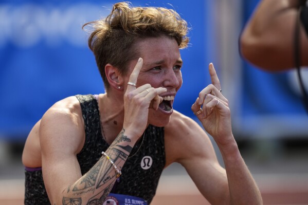 Transgender, nonbinary 1,500 runner Nikki Hiltz shines on and off track,  earns spot at Paris Games | AP News
