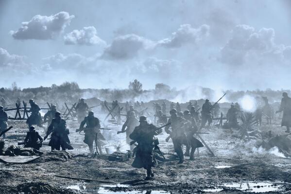 This image released by Netflix shows a scene from "All Quiet on the Western Front." (Netflix via AP)