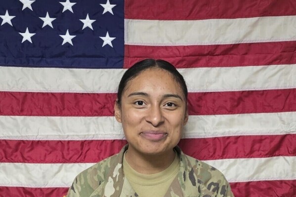 This undated photo provided by the U.S. Army shows Pfc. Katia Duenas Aguilar. Duenas Aguilar was a soldier assigned to Fort Campbell, Ky. Clarksville, Tenn., police said she was found dead in a home near the Army installation on Saturday, May 18, 2024, Police and Army investigators are following up on leads and encouraging anyone with information to contact police. (U.S. Army via AP)