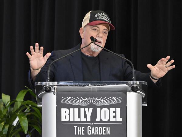 Billy Joel speaks at a news conference at Madison Square Garden on Thursday, June 1, 2023, in New York, to announce his MSG residency will end after July 2024. (Photo by Evan Agostini/Invision/AP)