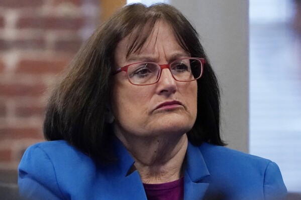 FILE - U.S. Rep. Annie Kuster, D-N.H., listens during a hearing, March 14, 2022, in Manchester, N.H. Kuster said Wednesday, March 27, 2024 she will not seek reelection to Congress for a seventh term in November, leaving the state's sprawling 2nd District open to a possible GOP successor. (AP Photo/Charles Krupa, file)