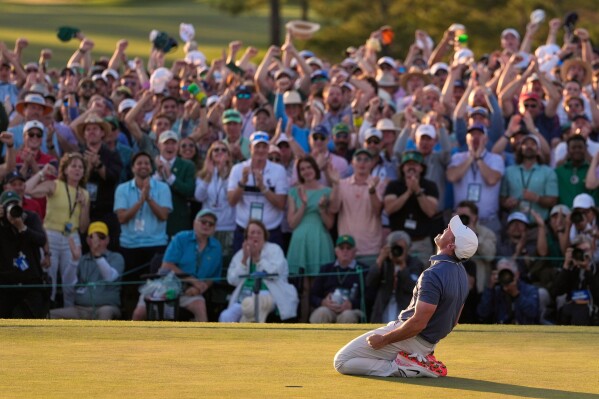 Rori McClroy, da Irlanda do Norte, 13 de abril de 2025, Augusta, KA. (AP Photo/Ashley Landis) respondeu depois de vencer o playoff contra Justin Rose após a rodada final do Masters Golf. (Apbooooooooooooooooooooooooooooooooooooooooooooooooooooooooooooooooooooooooooooooooooooooooooooooooooooooooooooooooooooooooooooooooo