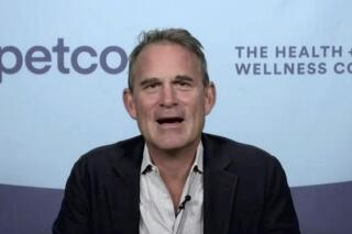 In this image taken from video Petco CEO Ron Coughlin speaks during an interview with The Associated Press on June 3, 2021. (AP Photo)