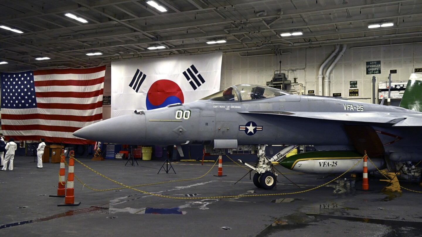 US plane provider arrives in South Korea as a display of drive towards nuclear-armed North Korea