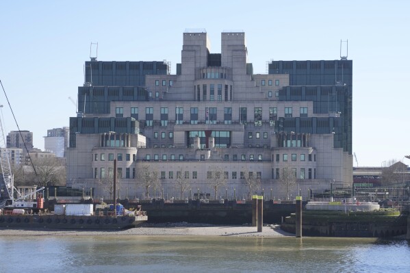 A general view of the headquarters of the Secret Intelligence Service, MI6, in London, Tuesday, March 18, 2025. (AP Photo/Kin Cheung, file)