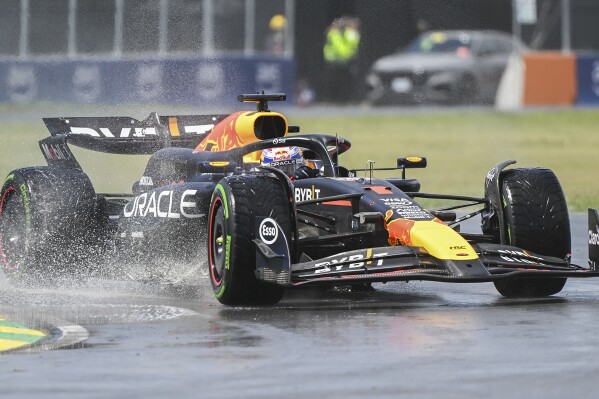 Red Bull Racing driver Max Verstappen, of the Netherlands, takes a turn at the Senna corner during practice for the Formula 1 Canadian Grand Prix auto race Friday, June 7, 2024, in Montreal. (Graham Hughes/The Canadian Press via AP)