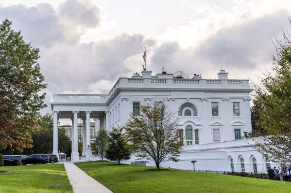 The White House is shown Friday, Oct. 2, 2020, in Washington. (AP Photo/Manuel Balce Ceneta)