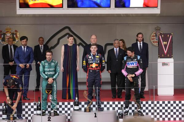 Princess Charlene hands out the prizes at the Monaco Grand Prix
