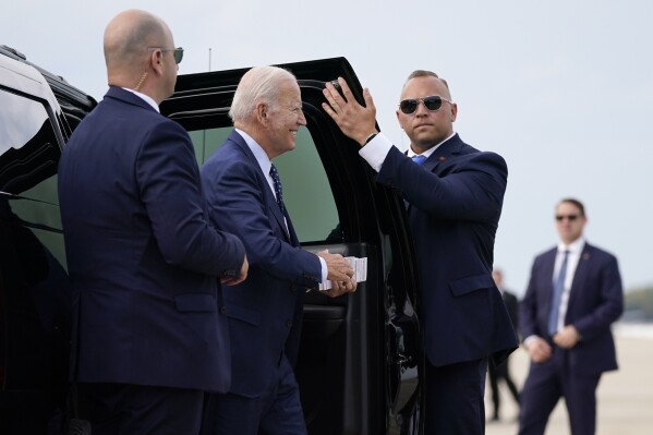 President Joe Biden arrives to board Air Force One for a trip to attend the G20 summit in New Delhi, Thursday, Sept. 7, 2023, in Andrews Air Force Base, Md. (AP Photo/Evan Vucci)