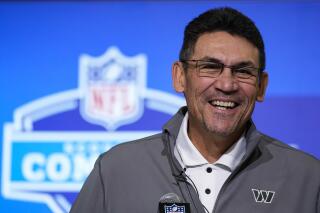 Washington Commanders head coach Ron Rivera speaks during a press conference at the NFL football scouting combine in Indianapolis, Tuesday, Feb. 28, 2023. (AP Photo/Michael Conroy)
