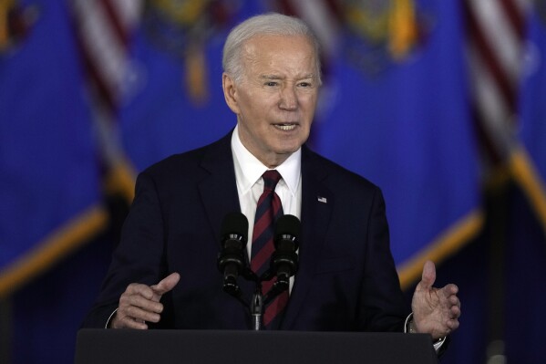 President Joe Biden speaks at the Pieper-Hillside Boys & Girls Club Wednesday, March 13, 2024, in Milwaukee. (AP Photo/Morry Gash)