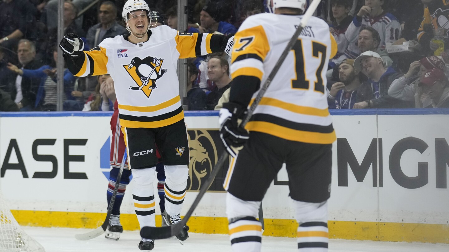 Penguins Defeat Rangers 3-2 Without Crosby