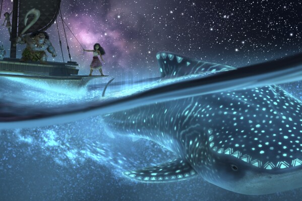 This image released by Walt Disney Animation Studios shows a scene from "Moana 2," expected in theaters November 2024. (Walt Disney Animation Studios via AP)