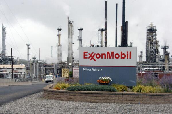 FILE - Exxon Mobil Billings Refinery sits in Billings, Mont. Exxon Mobil’s scientists were remarkably accurate in their predictions about global warming, even as the company made public statements that contradicted its own scientists' conclusions, a new study says. (AP Photo/Matthew Brown, File)