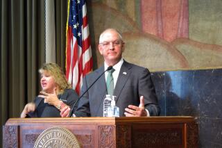 Louisiana Gov. John Bel Edwards speaks about the state's latest surge in coronavirus cases, on Friday, July 23, 2021, in Baton Rouge, La. Edwards recommends that his state's residents return to wearing masks indoors, whether they are vaccinated against COVID-19 or not, if they are unable to distance from people. (AP Photo/Melinda Deslatte)