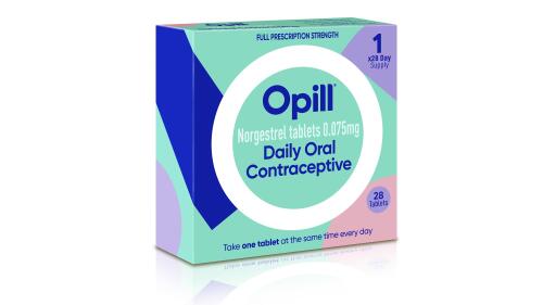 This illustration provided by Perrigo in May 2023, depicts proposed packaging for the company's birth control medication Opill. Federal health advisers said Wednesday, May 10, 2023, that the decades-old birth control pill should be sold without a prescription, paving the way for a likely U.S. approval of the first over-the-counter contraceptive medication. (Perrigo via AP)