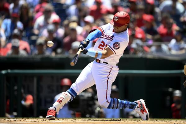 Juan Soto of the Washington Nationals hits a two-run home run