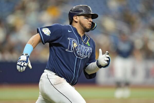 Tampa Bay Rays relief pitcher Jason Adam against the New York Yankees  during the ninth inning of a baseball game Friday, May 5, 2023, in St.  Petersburg, Fla. (AP Photo/Chris O'Meara Stock