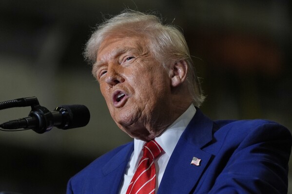 President Donald Trump speaks at U.S. Steel Corporation's Mon Valley Works-Irvin plant, Friday, May 30, 2025, in West Mifflin, Pa. (AP Photo/Julia Demaree Nikhinson)
