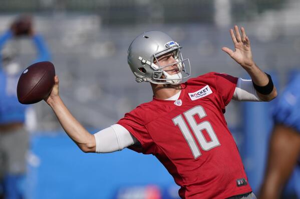 Jared Goff, David Blough, and Tim Boyle meet the media at Detroit Lions  Training Camp 