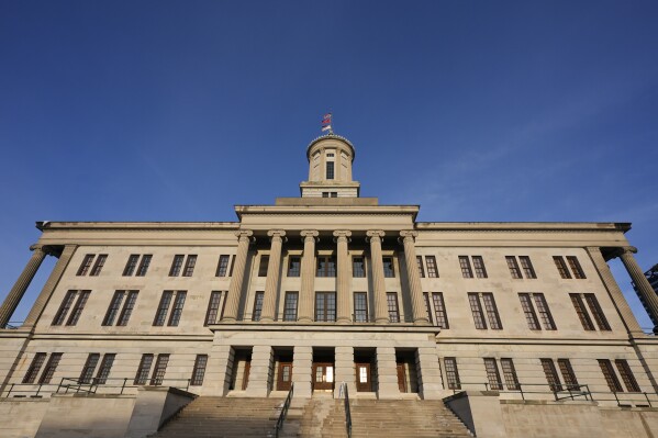 FILE - The Tennessee Capitol is seen, Jan. 22, 2024, in Nashville, Tenn. On Thursday, April 25, 2024, Tennessee's GOP-controlled Statehouse gave their final approval to legislation criminalizing adults who help minors receive gender-affirming care without parental consent, clearing the way for the first-in-the-nation proposal to be sent to Gov. Bill Lee's desk for his signature. (AP Photo/George Walker IV, File)