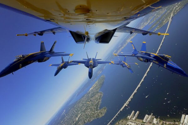 This image released by Amazon Prime shows a scene from the documentary "The Blue Angels." (Amazon Prime via AP)